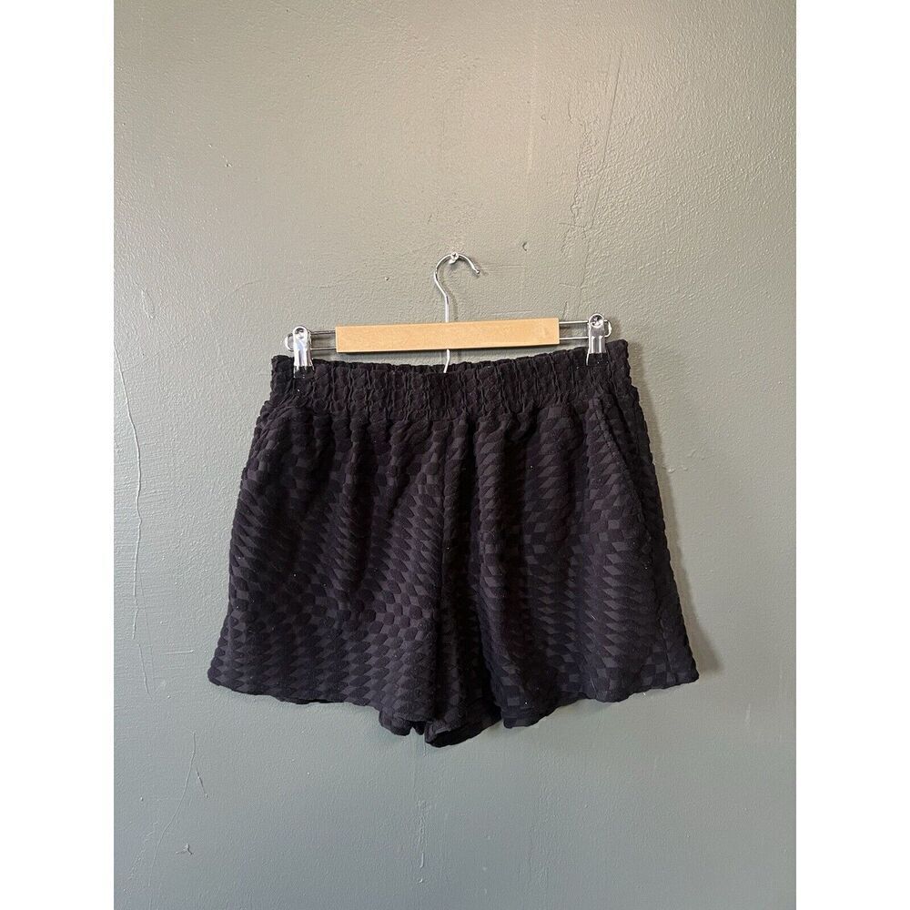 Good American Womens Black Terry Shorts Size 3 GSW0397 001
